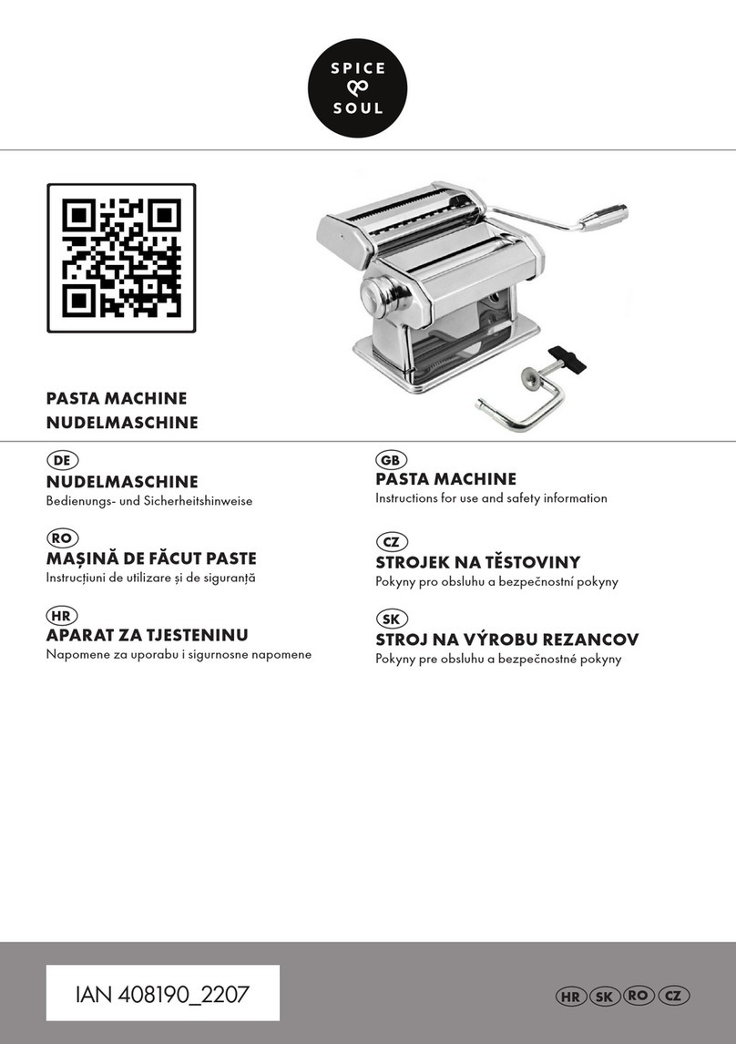 Spice & Soul PASTA MACHINE Instructions for use