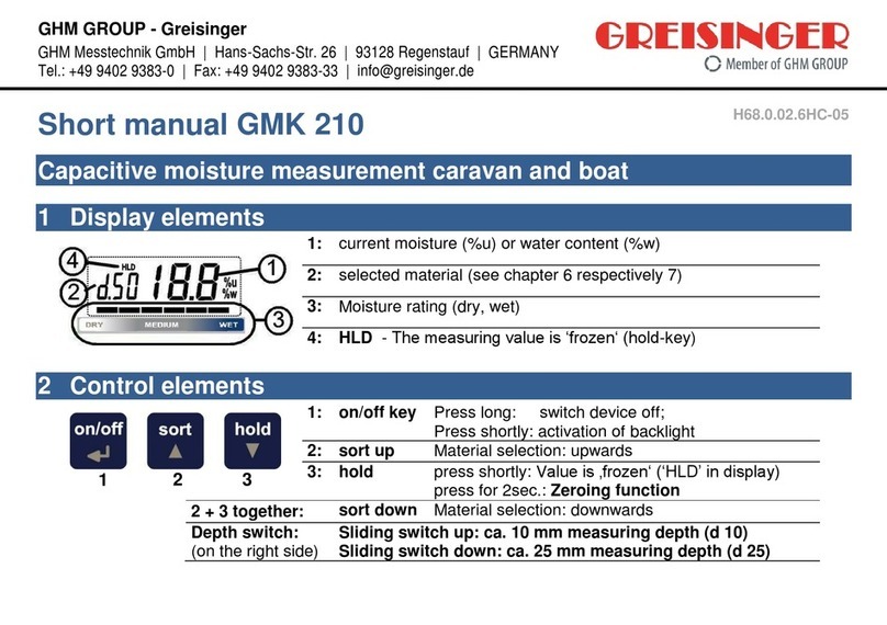 GHM Greisinger GMK 210 Short manual