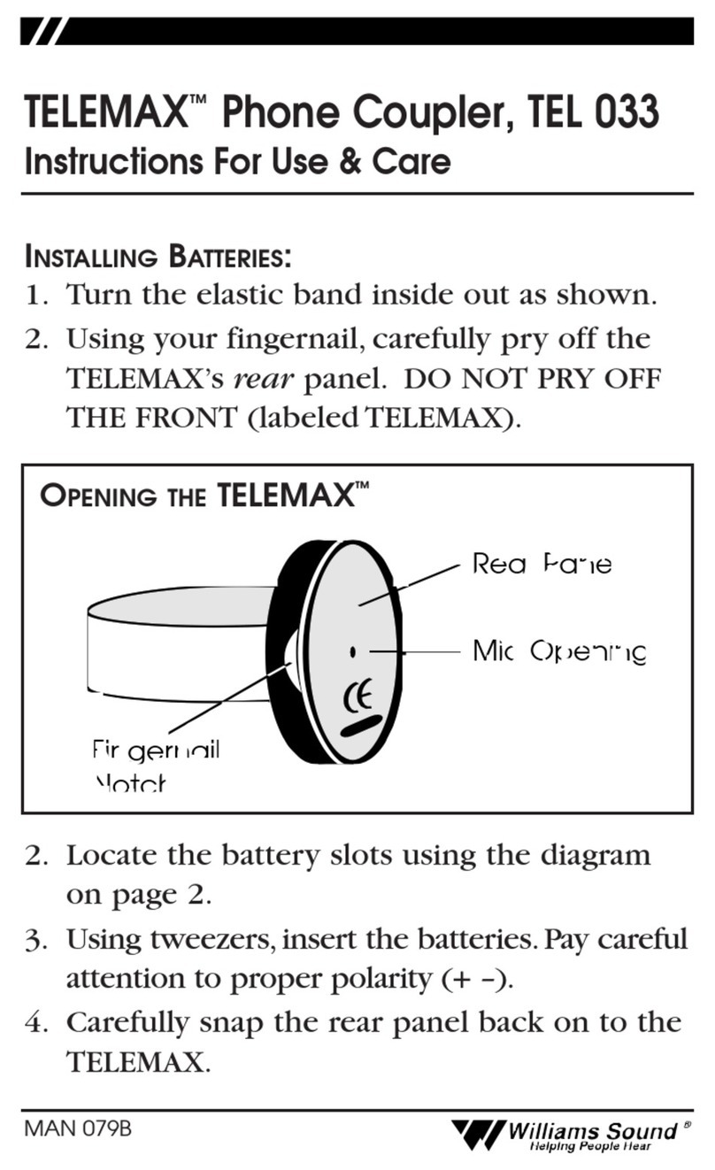 Williams Sound TELEMAX Instructions for use & care
