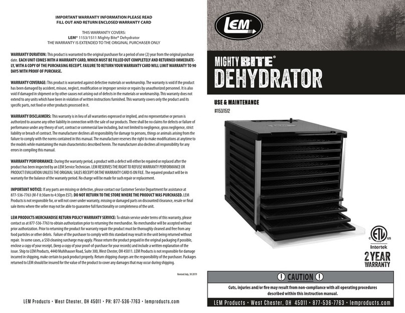 LEM Mighty Bite 1153 Use & maintenance LEM Mighty Bite 1153 Use & maintenance