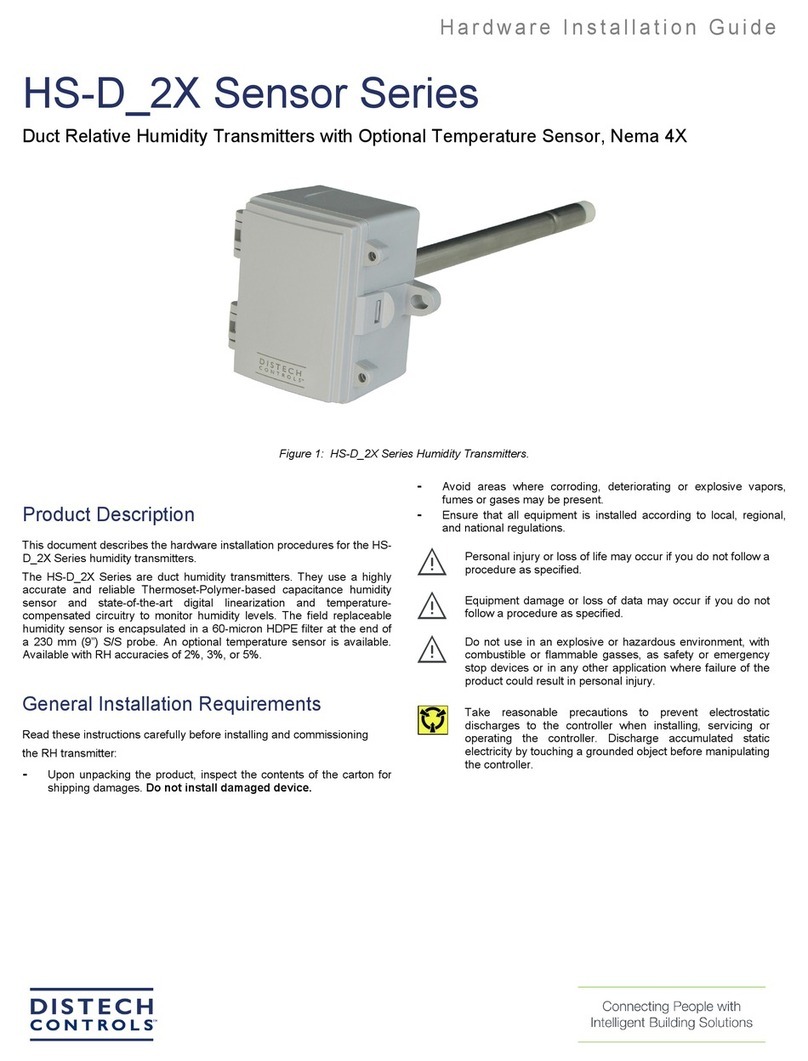 Distech Controls HS-D 2X Sensor Series Hardware installation guide