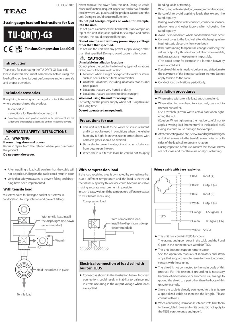 Teac TU-QR-G3 Instructions for use