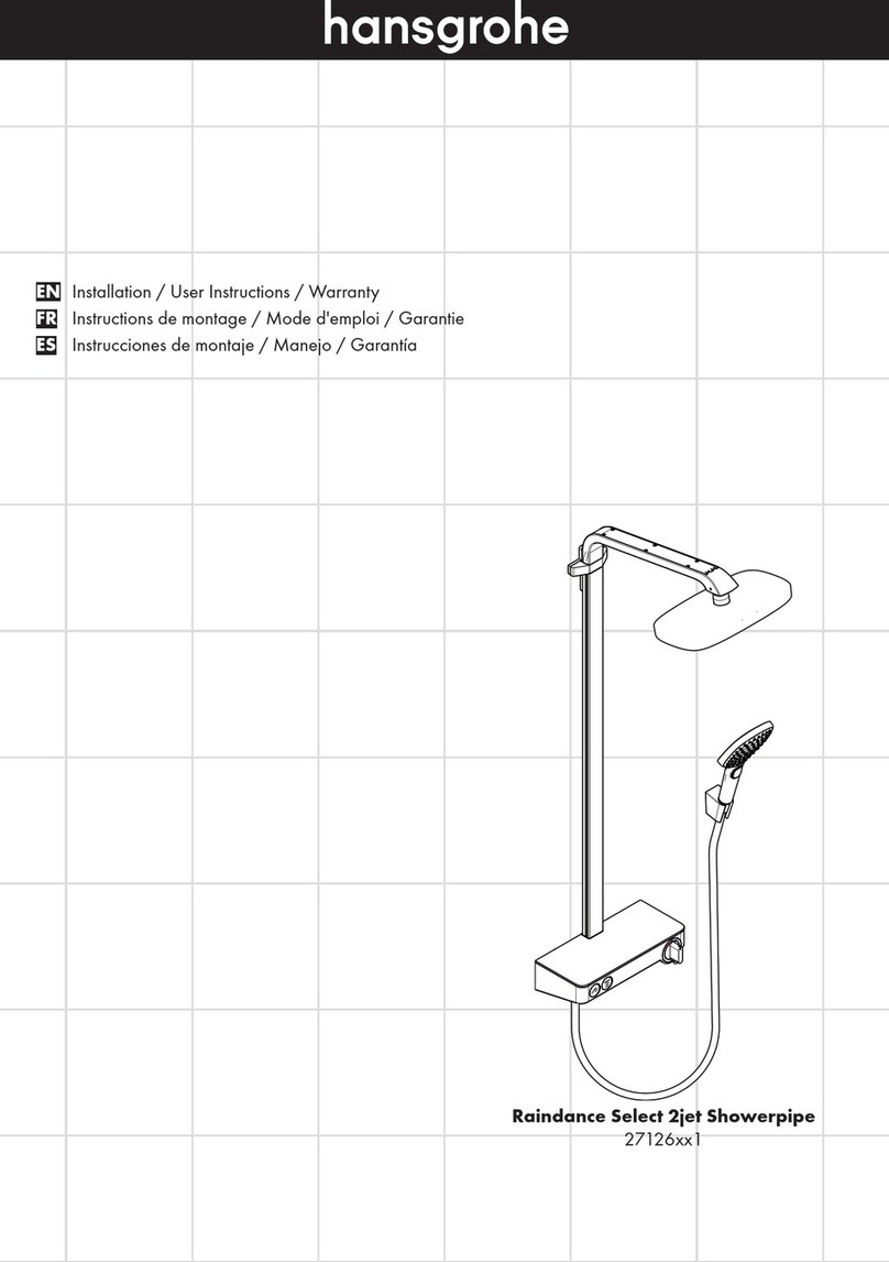 Hans Grohe Raindance Select 2jet Showerpipe 27126 1... Installation/User Instructions/Warranty Hans Grohe Raindance Select 2jet Showerpipe 27126 1... Installation/User Instructions/Warranty