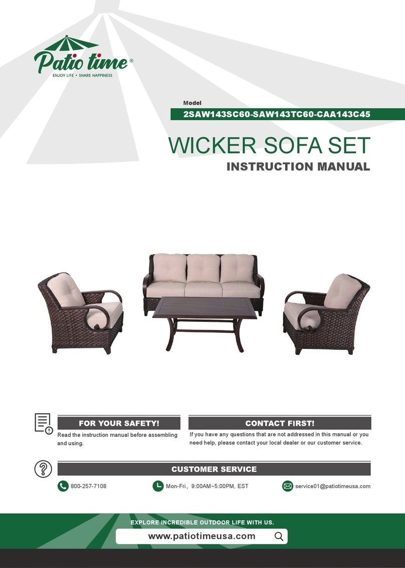 PATIO TIME WICKER SOFA SET... instruction manual