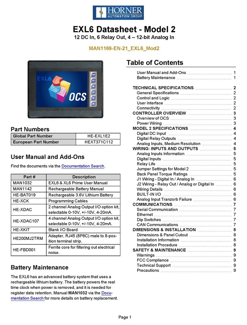 HORNER EXL6 User manual
