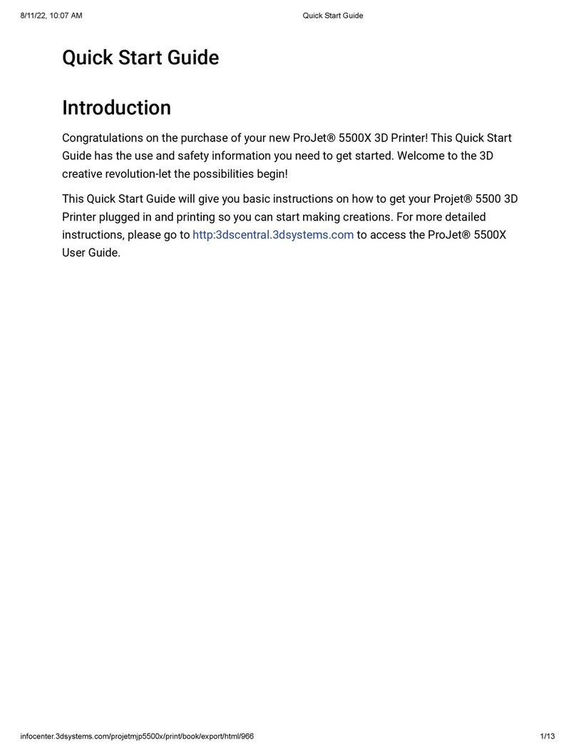 3D Systems ProJet 5500X User manual