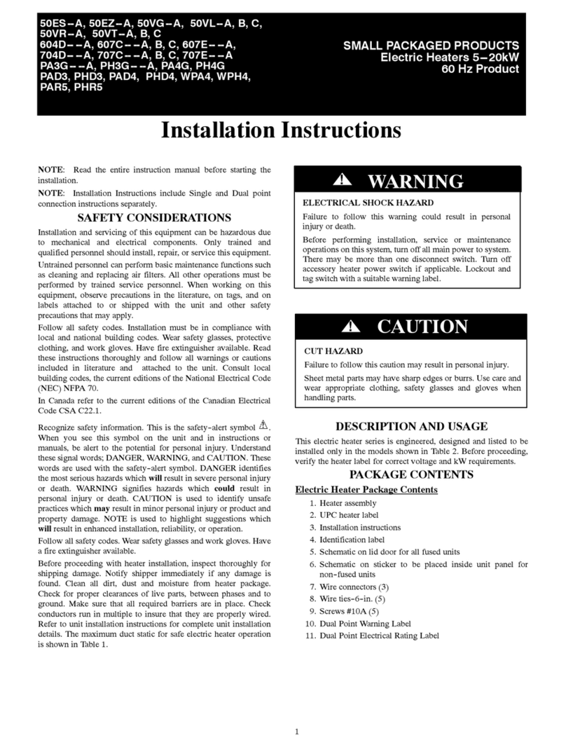 Carrier 50VG A Series installation instructions