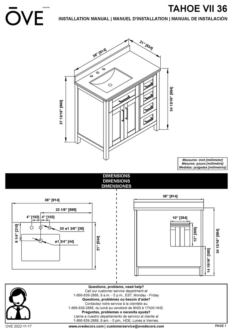 OVE TAHOE VII 36 installation manual OVE TAHOE VII 36 installation manual