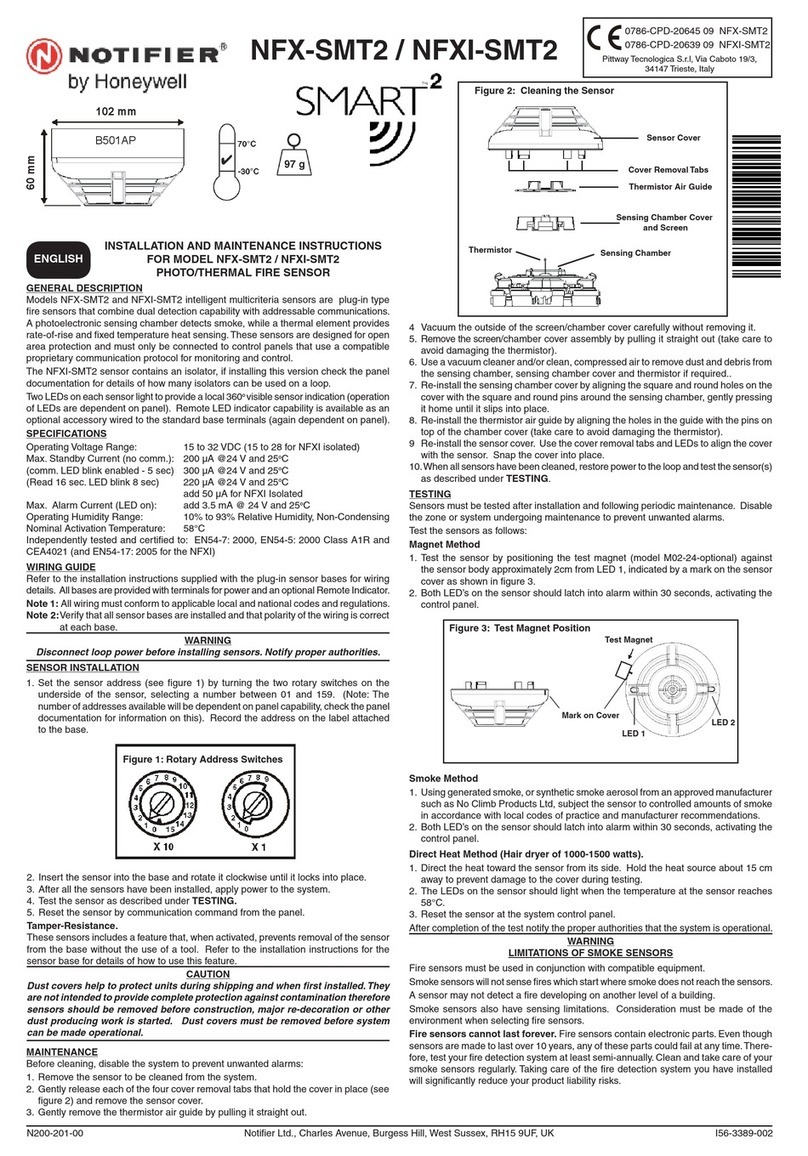 Honeywell NOTIFIER SMART 2 NFX-SMT2 Installation and maintenance instructions