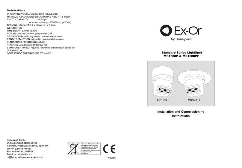 Honeywell Ex-Or MS1500PF Installation and commissioning instructions
