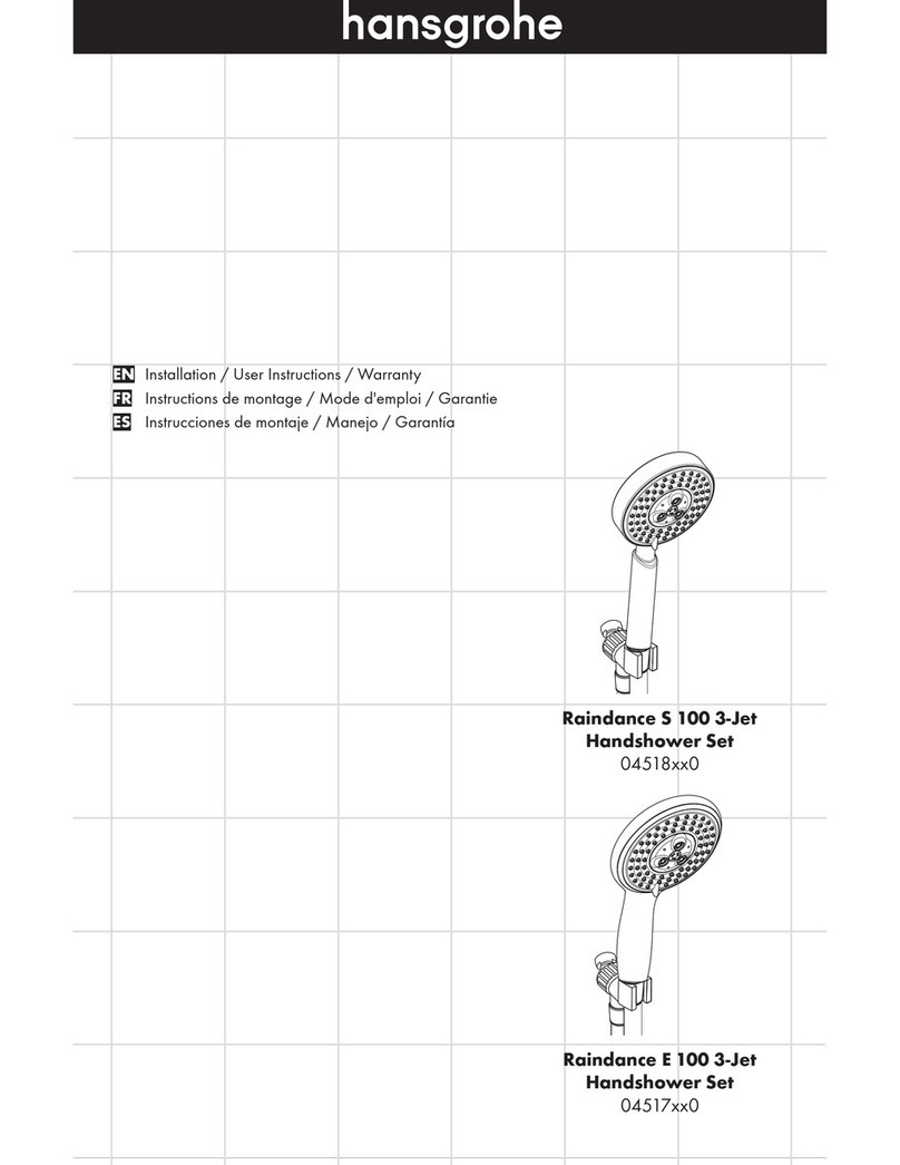 Hans Grohe Raindance S 100 3-Jet Handshower Set 04518 0... Instruction Manual Hans Grohe Raindance S 100 3-Jet Handshower Set 04518 0... Instruction Manual