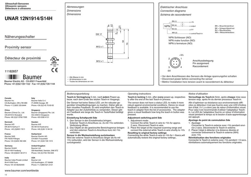 Baumer UNAR 12N1914/S14H operating instructions