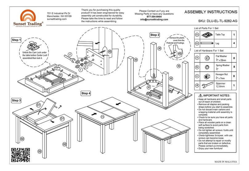 Sunset Trading DLU-EL-TL-9282-AG Assembly instructions Sunset Trading DLU-EL-TL-9282-AG Assembly instructions