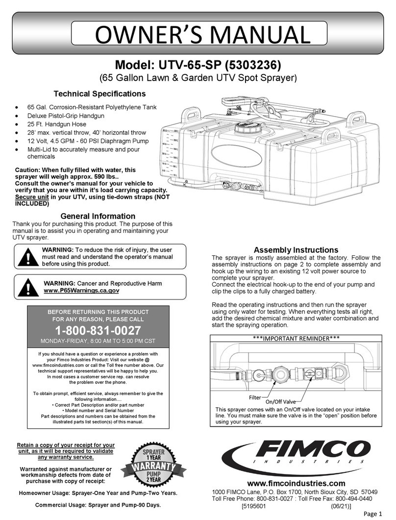 Fimco UTV-65-SP User manual