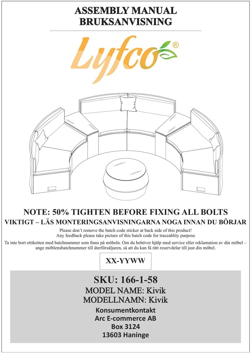 Lyfco Kivik 166-1-58 Assembly manual