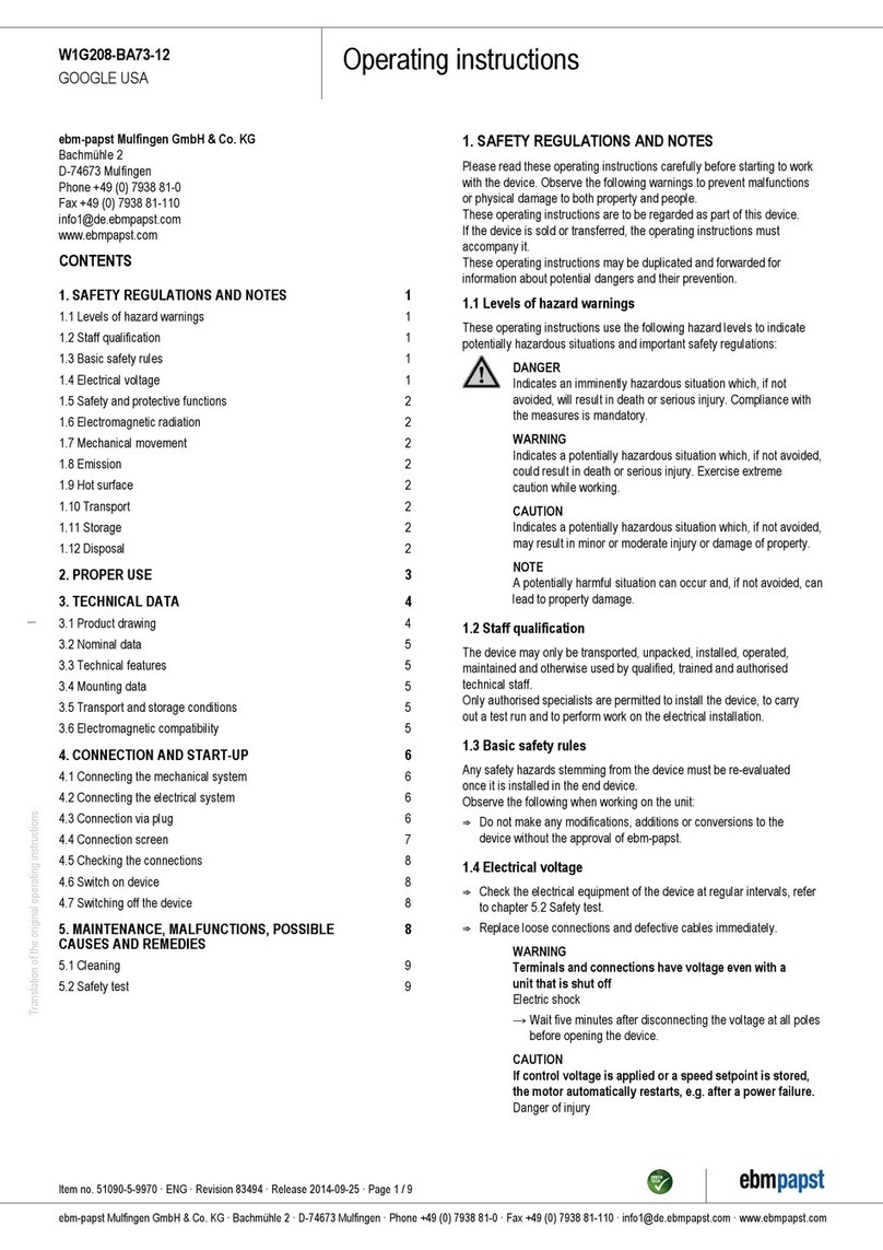 Ebmpapst W1G208-BA73-12 User manual