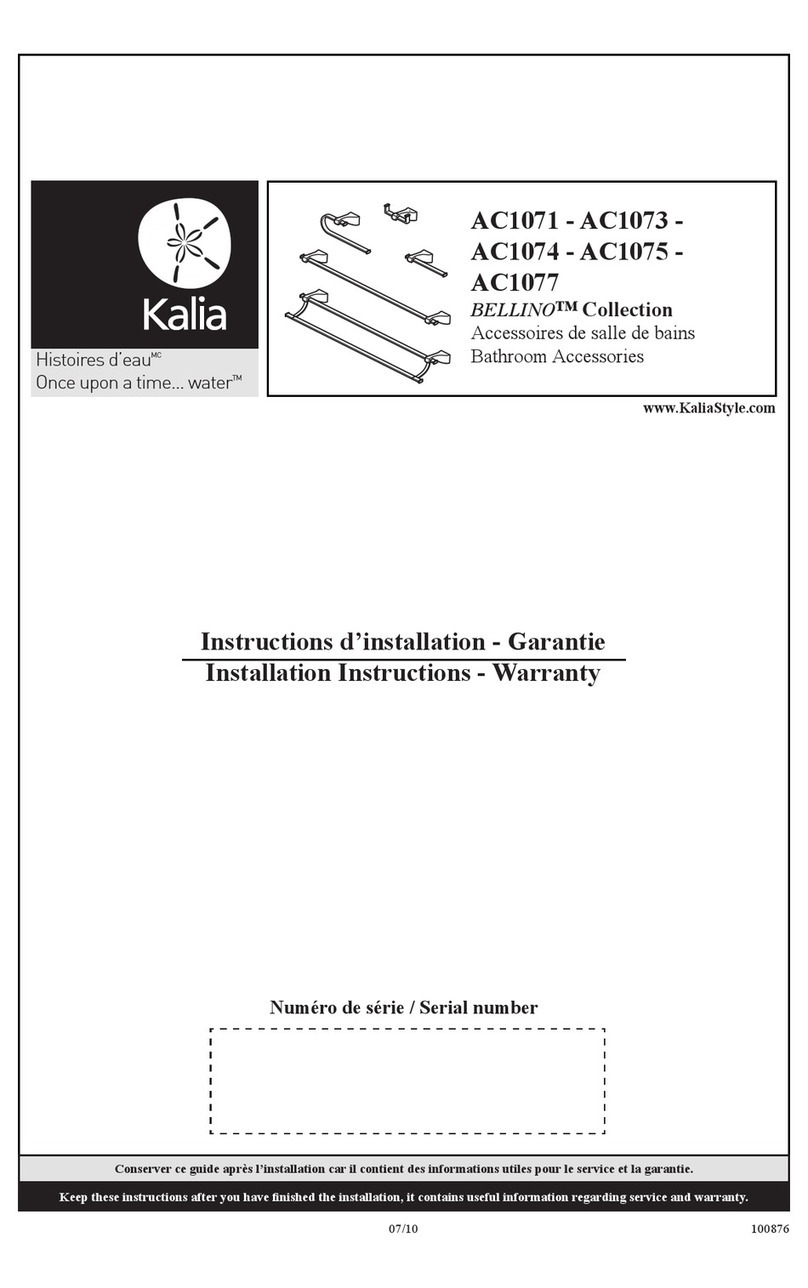 Kalia BELLINO AC1071 installation instructions Kalia BELLINO AC1071 installation instructions
