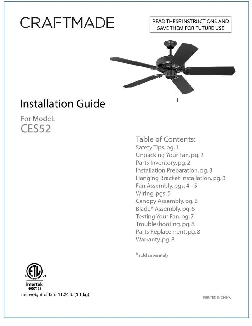 Craftmade CES52 User manual Craftmade CES52 User manual