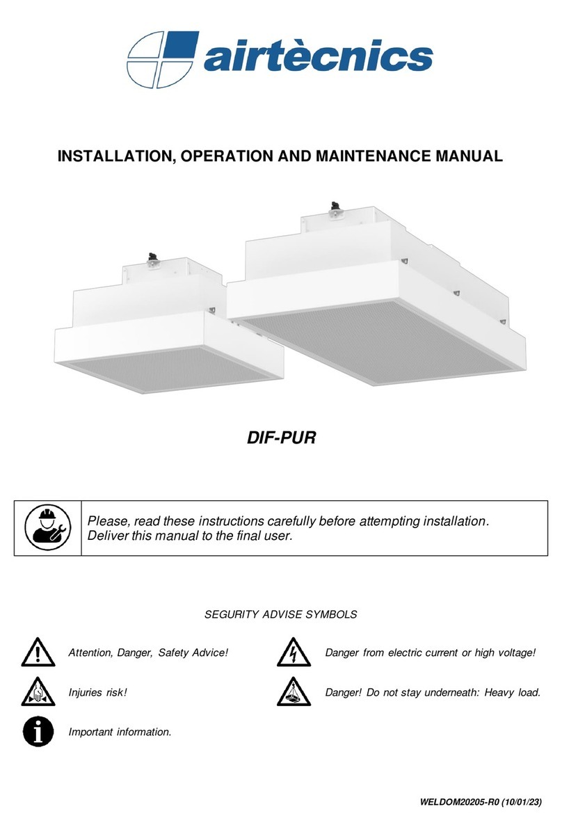 Airtecnics DIF-PUR Installation, operation and maintenance manual