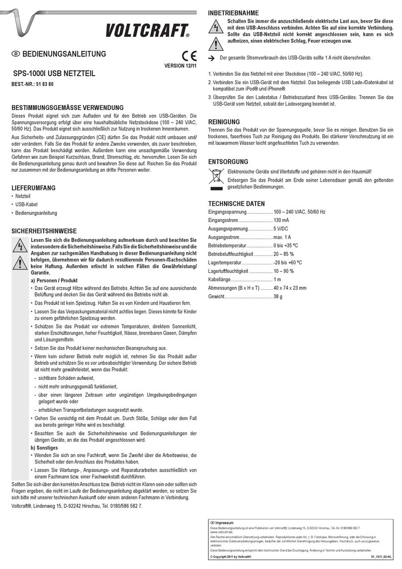 VOLTCRAFT SPS-1000I operating instructions
