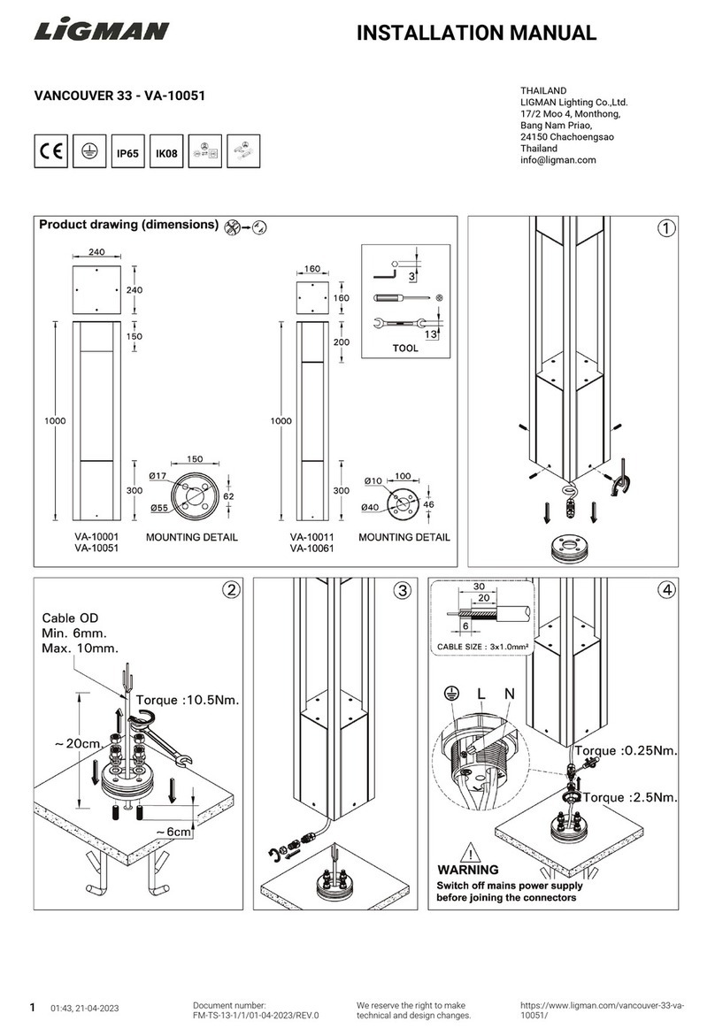 LIGMAN VANCOUVER 33 installation manual
