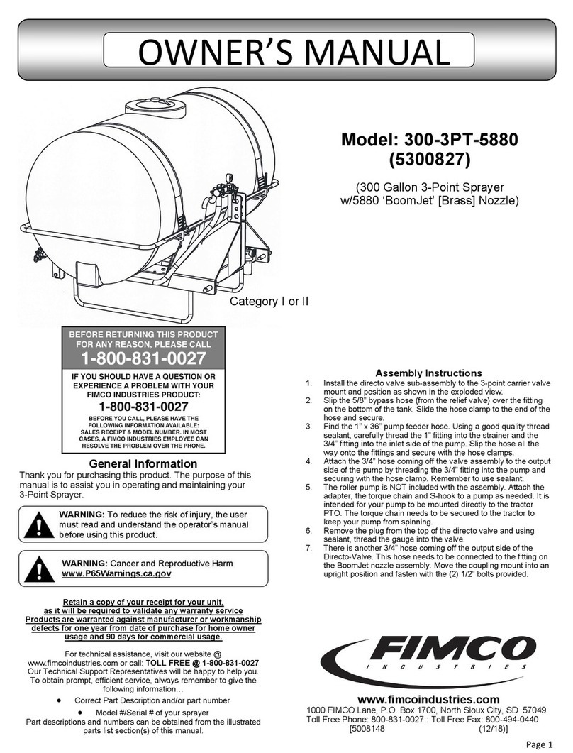 Fimco 300-3PT-5880 owner's manual