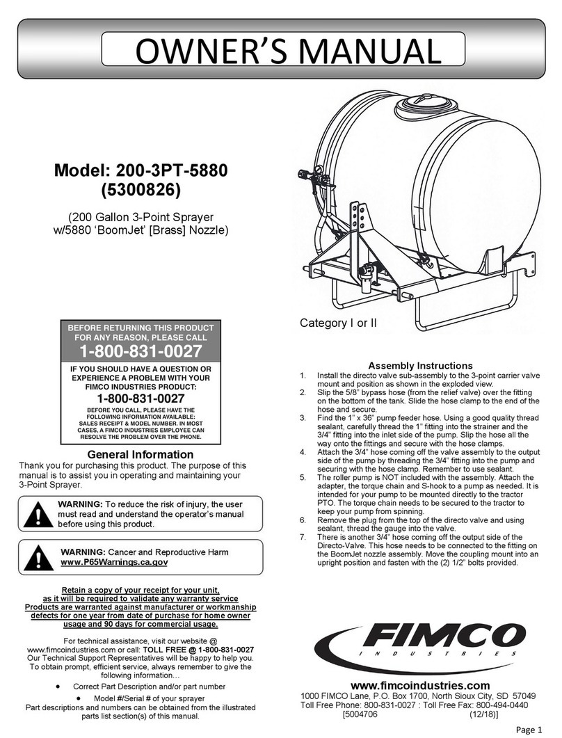 Fimco 200-3PT-5880 owner's manual
