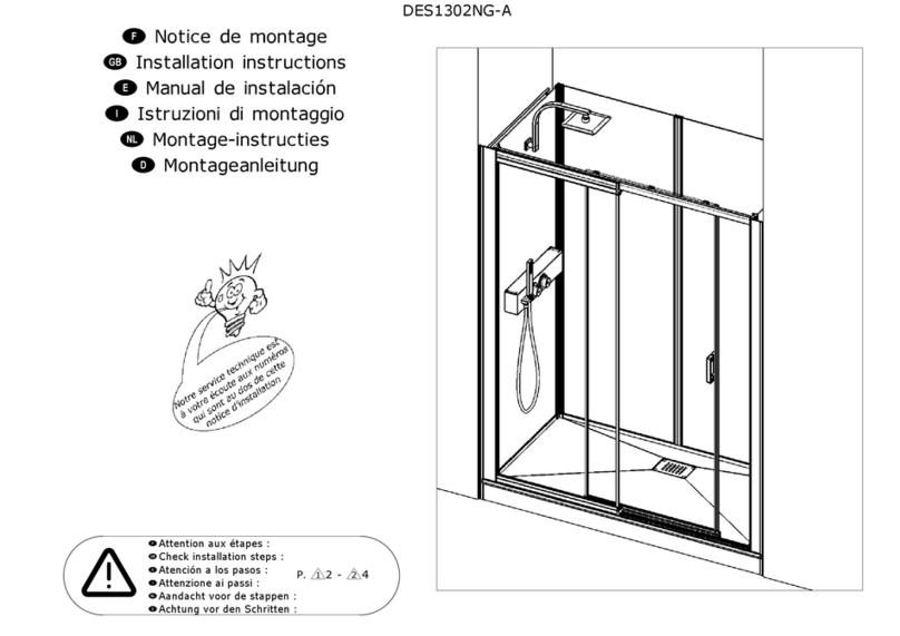 Kinedo Kinemagic Design DES1302NG-A installation instructions