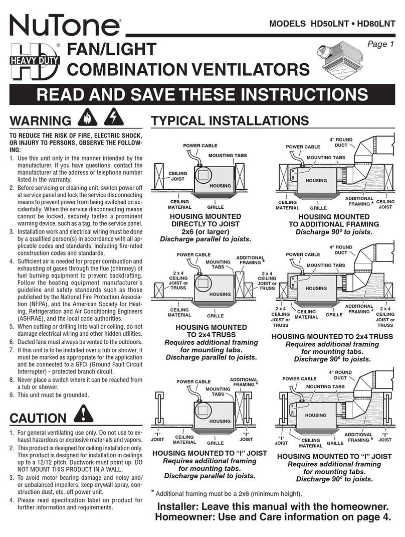 NuTone HD50LNT instructions NuTone HD50LNT instructions