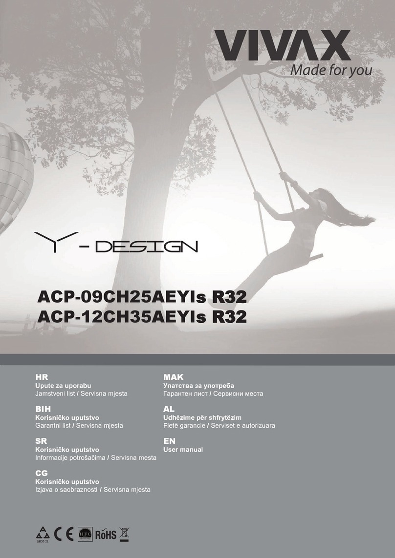 Vivax Y-DESIGN ACP-09CH25AEYIs R32 User manual Vivax Y-DESIGN ACP-09CH25AEYIs R32 User manual