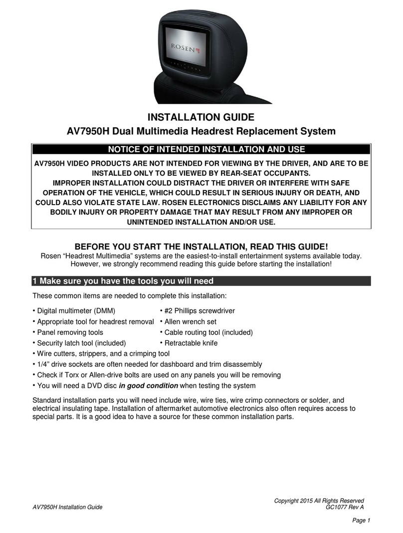 Rosen AV7950H User manual
