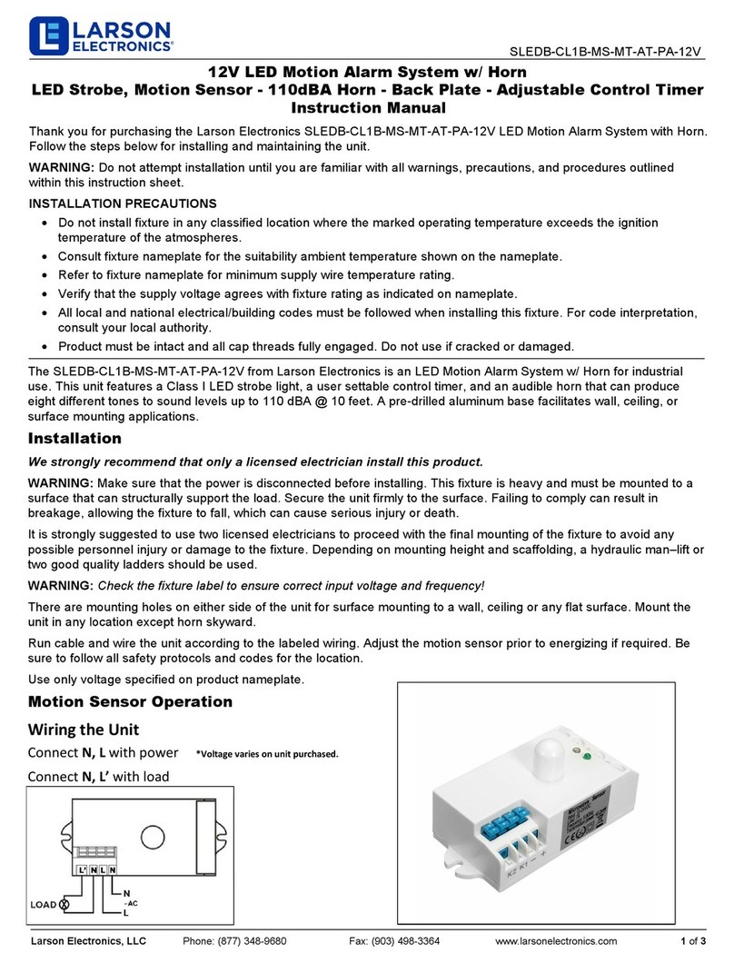 Larson Electronics SLEDB-CL1B-MS-MT-AT-PA-12V instruction manual