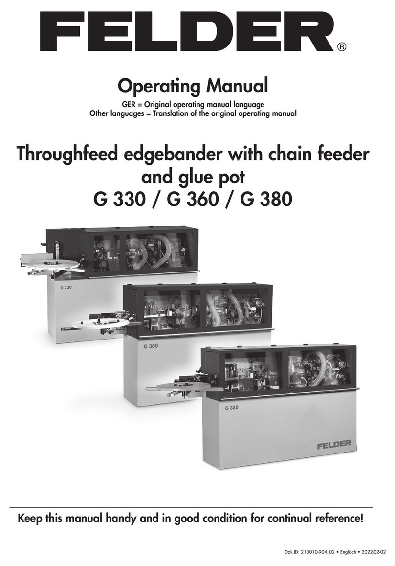 Felder G 330 operating manual