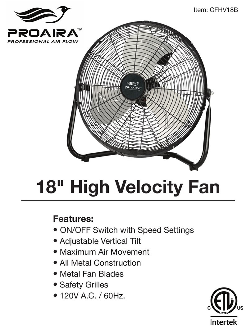 PROAIRA CFHV18B quick start guide