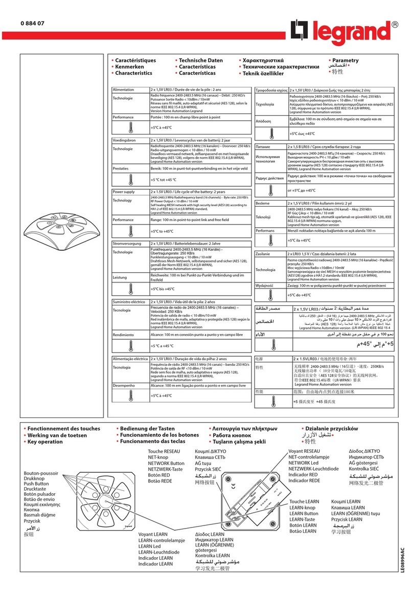 LEGRAND 0 884 07 quick start guide