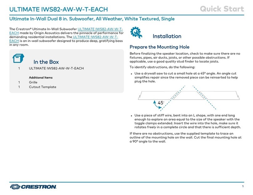 Crestron ULTIMATE IWS82-AW-W-T-EACH quick start