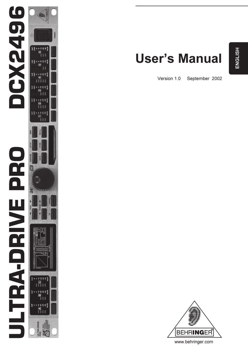 Behringer ULTRADRIVE PRO DCX2496 user manual