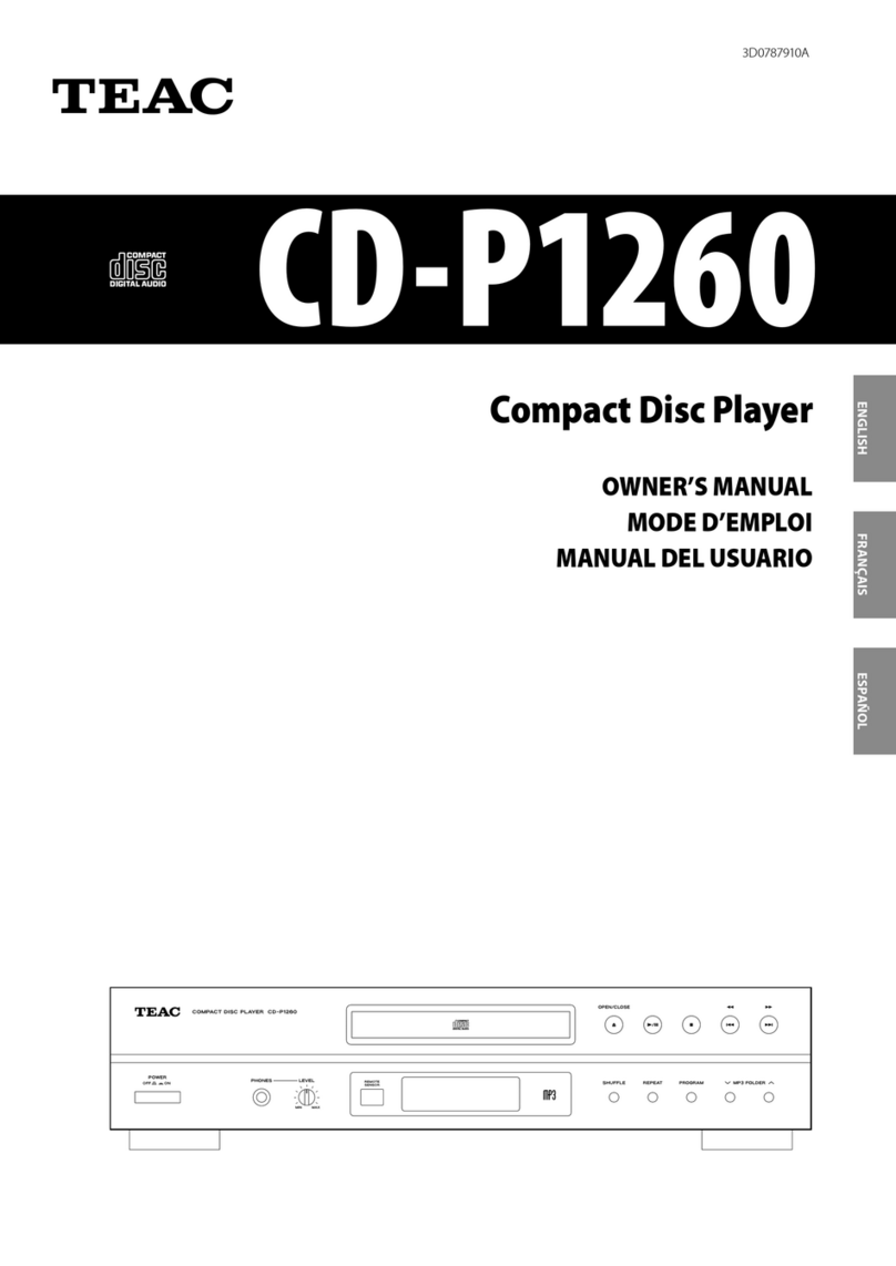 Teac CD-P1260 owner's manual