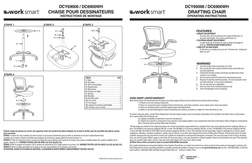 Office Star Products WORK SMART DCY69006 operating instructions Office Star Products WORK SMART DCY69006 operating instructions