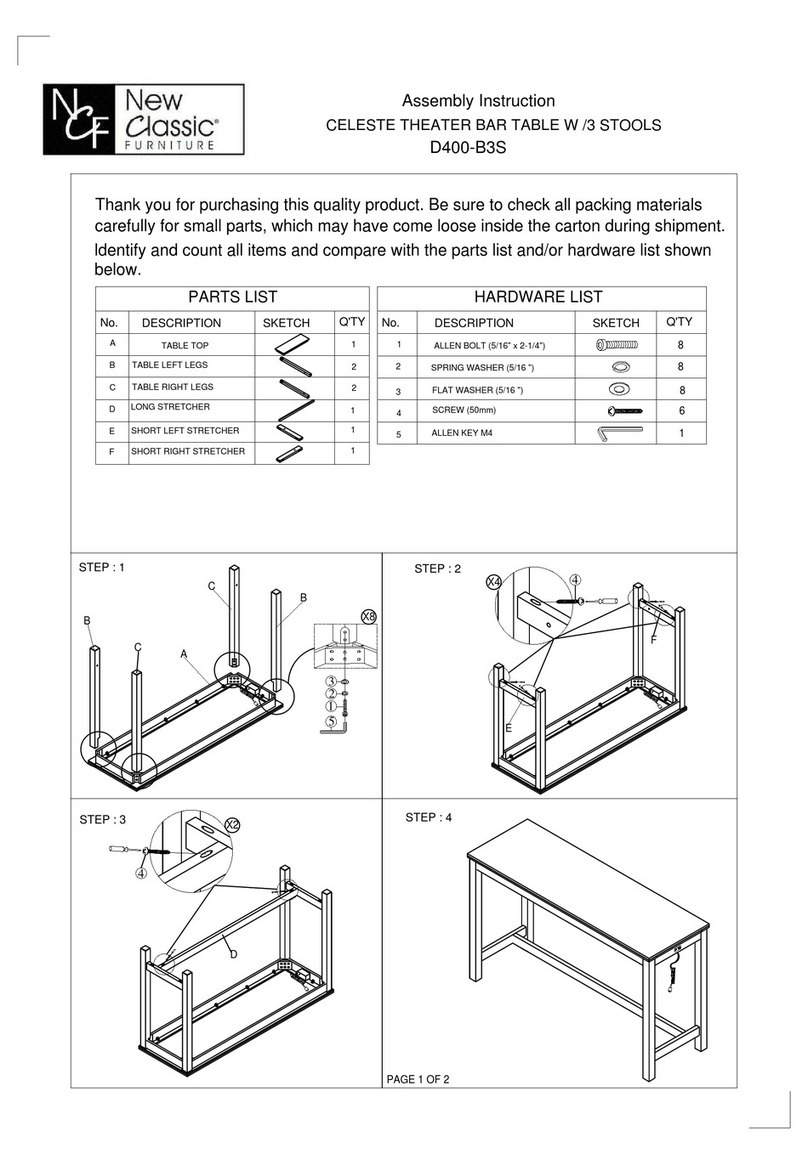 New Classic Furniture CELESTE D400-B3S Assembly instruction