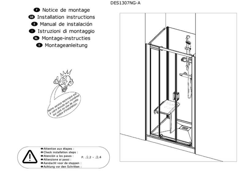 Kinedo Kinemagic Royal 2 DES1307NG-A installation instructions