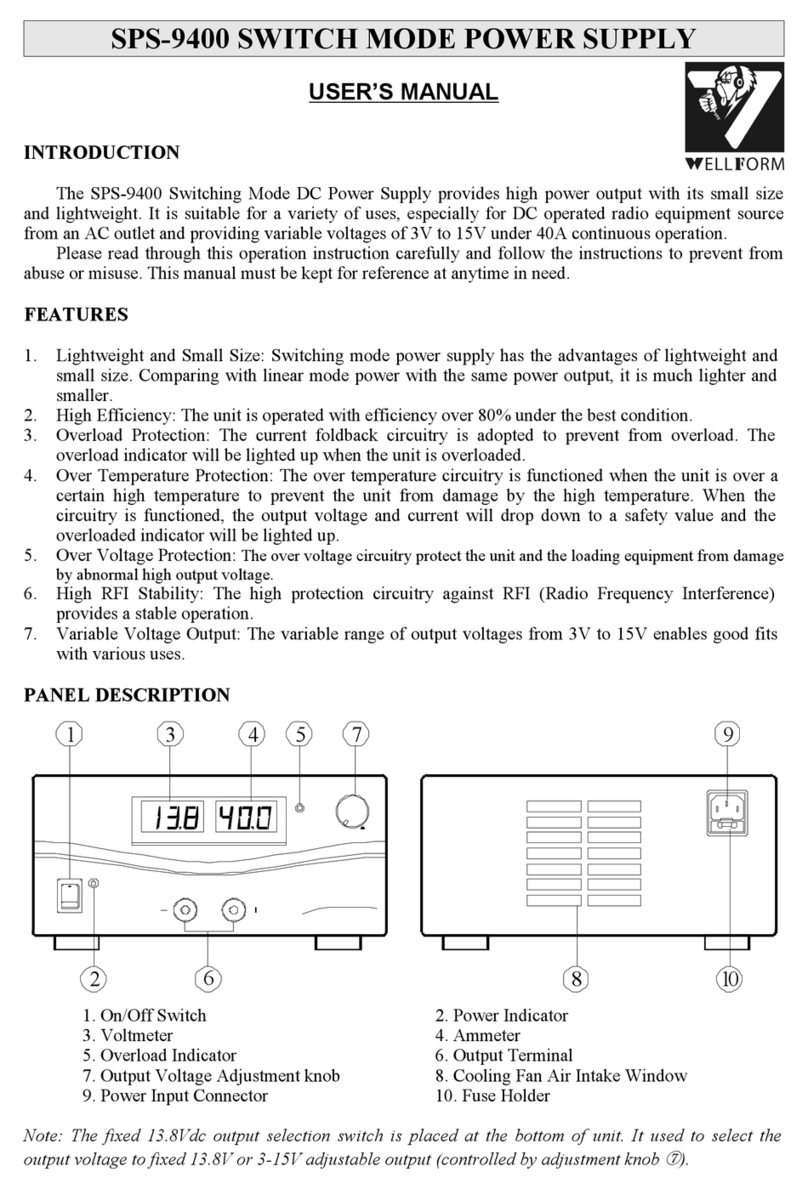 WELLFORM SPS-9400 user manual