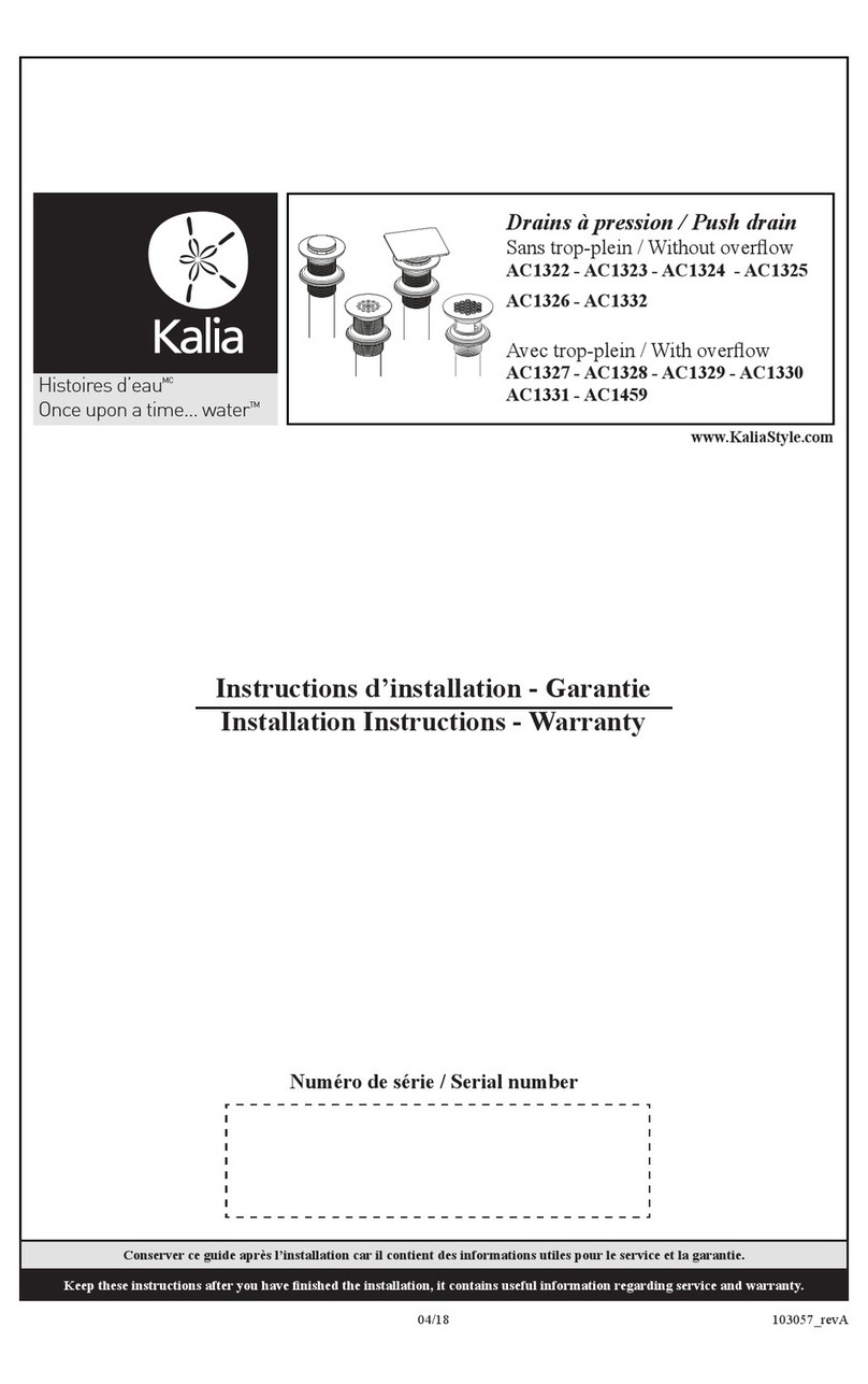 Kalia AC1322 installation instructions Kalia AC1322 installation instructions