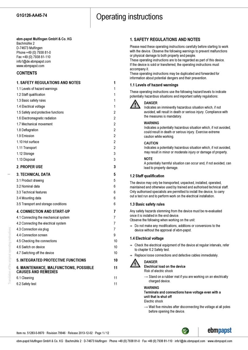 Ebmpapst G1G126-AA45-74 User manual