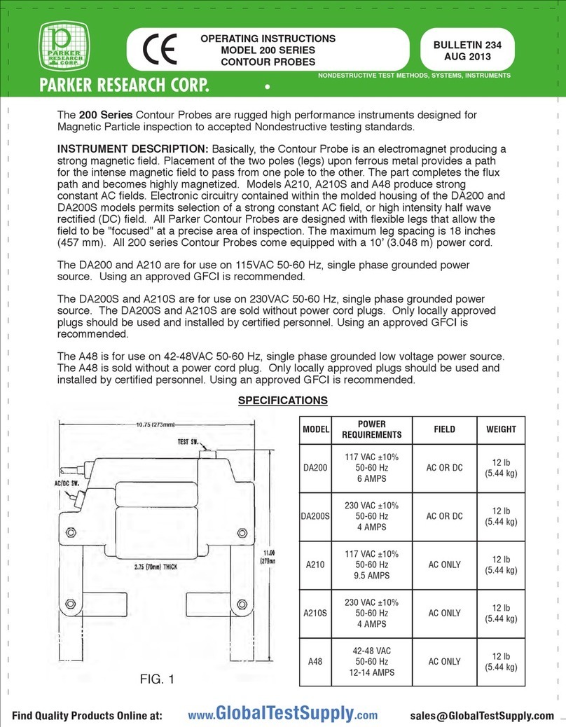 Parker Research Corp 200 Series operating instructions