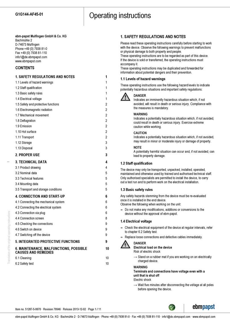 Ebmpapst G1G144-AF45-01 User manual