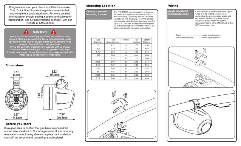 Hifonics TPS-CMS65 Instruction Manual