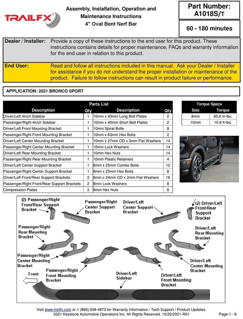 TrailFX A1018S/T User manual