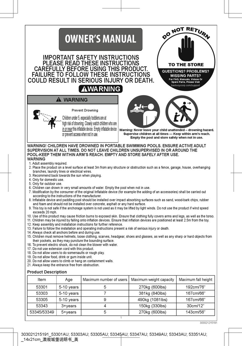 Bestway 53301 owner's manual