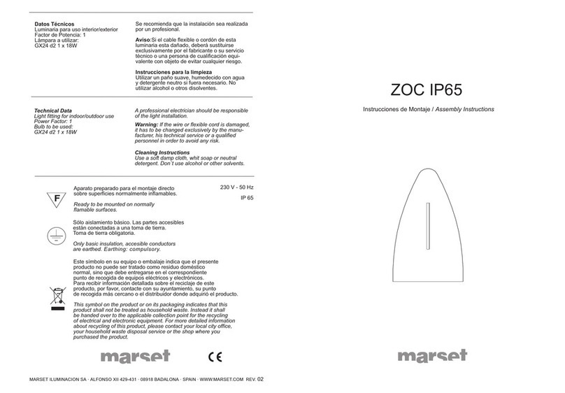 marset ZOC IP65 Assembly instructions